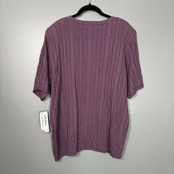 Adeline Alfred Dunner Vintage NWT Purple Short Sleeve Sweater -Women's Size 2X - Picture 8 of 8